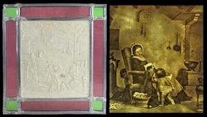 LITHOPHANIE GRAND-MERE ET ENFANTS vers 1950 / Magic lantern optical toy - Imagen 1 de 4