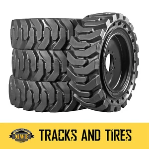 12x16.5 Solid Tire Set (33x12-20) New Holland L465 L585 L775 L785 L885 LS140 - Picture 1 of 7