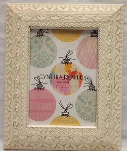 Cynthia Rowley Picture Frame 5x7 White 5”x7” Holiday Gift New - Picture 1 of 14