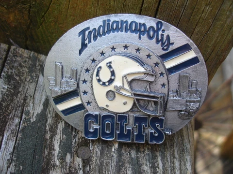 New LIMITED licensed NFL INDIANAPOLIS COLTS football BELT BUCKLE Lucas Stadium Cover