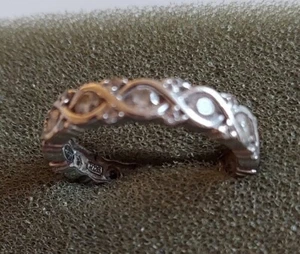 VINTAGE 925 RAIN ETERNITY BAND SILBER MIT KLAREN STEINEN SIGNIERT  - Bild 1 von 11