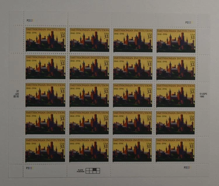 US SCOTT 3059 PANE OF 20 SMITHSONIAN STAMPS 32 CENT FACE MNH - Image 1 of 1