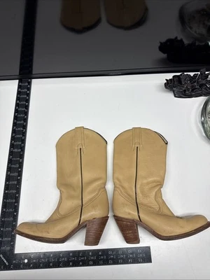 ZAPATOS VINTAGE UNISEX CONJUNTO BOTAS FRYE 6 1/2B OT10771 CUERO OCCIDENTAL TOSTADO 6178 MADERA Foto 1 de 4