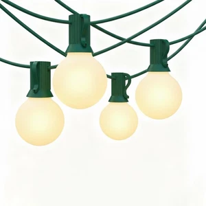 25 Fuß G40 mattierte Weihnachtsbeleuchtung, Kugel Weihnachtsbeleuchtung mit 27 mattierten weißen... - Bild 1 von 9