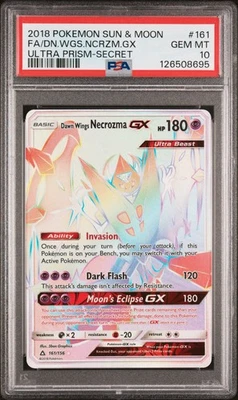 POKEMON ULTRA PRISM DAWN WING NECROZMA GX #161 SECRET PSA 10 GEM MINT #126508695 - Image 1 of 2