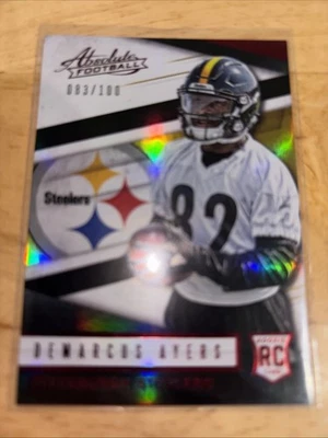 2016 Panini Absolute Red Holofoil RC DeMarcus Ayers 83/100 Pittsburgh Steelers - Image 1 of 2