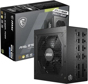 MSI MAG A750GL PCIE5 Power Supply Unit PC PSU, 750W, 80 Plus Gold - Afbeelding 1 van 5