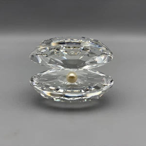 Swarovski Kristall Muschel Muschel mit Perle Figur Klarglas Muschel Dekor - Bild 1 von 14