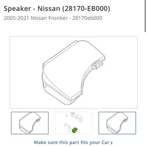 Genuine Nissan Frontier Speaker 28170-EB000 Nissan Frontier  Subwoofer. - Picture 1 of 3