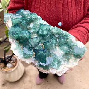 3.7LB   Natural super beautiful green fluorite crystal mineral healing specimen - Picture 1 of 8