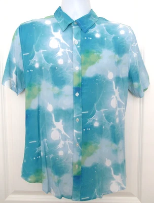 Guess Men's Shirt Button Front Submerged Print Slim Fit Size Small NWT - Image 1 of 4