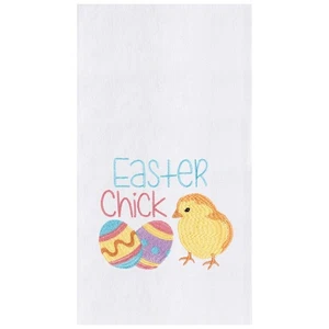"Easter Chick" w/ Spring Eggs Flour Sack Embroidered Flour Sack Kitchen - Picture 1 of 4