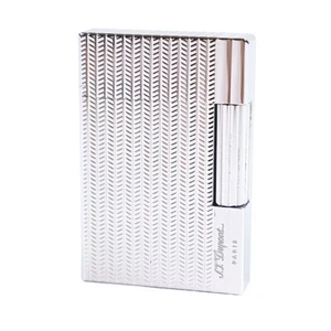 Dupont Gatsby Square Form Roller Gas Feuerzeug Silber Fischgrät mit Box Igni - Bild 1 von 9