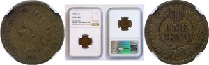 1872 Indian Head Cent   NGC VF-35 - Picture 1 of 3