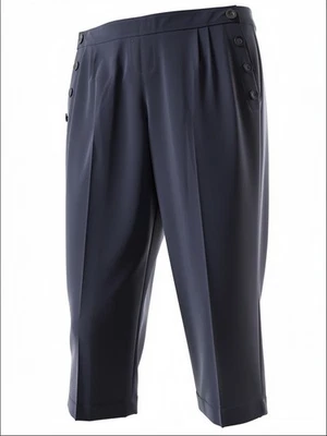 Pantalones de vestir Judith Hart azul marino estilo marinero talla 18W carrera costera recortada Foto 1 de 4