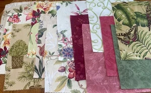13 Upholstery Fabric Samples Large Florals Solids Butterfly Tree Crafter Sewer - Picture 1 of 20