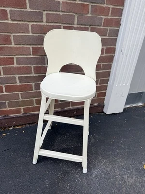 Taburete industrial de acero vintage silla alta de metal con respaldo alto cocina de granja 30,5 Foto 1 de 4