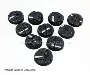 25mm Round Urban Rubble Resin Bases - Warhammer 40K 40000 City Road Concrete - Picture 1 of 1