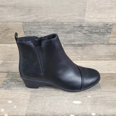 JBU by Jambu Gemma Womens Ankle Boots Sz 9 M Block Heel Black Leather Side Zip - Image 1 of 4