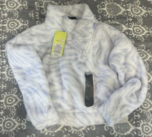 All In Motion Girls Quarter Zip Purple Animal Print Sherpa XS (4/5) - Picture 1 of 4