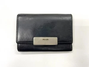 Authentic PRADA Leather 6-Ring Key Case Key Holder M222C Black As is - Picture 1 of 11