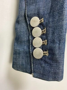 Calvin Klein Women's Blue Button Denim Blazer Jacket Size 4P - Picture 1 of 4