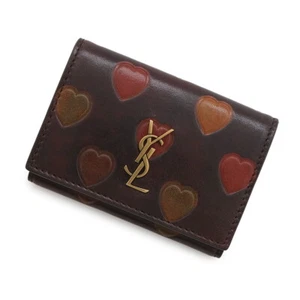 SAINT LAURENT PARIS Origami Tiny Wallet Heart Pattern Tri-fold Geldbörse Leder... - Bild 1 von 11
