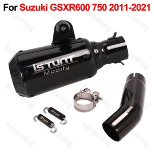 Slip on Muffler Pipe For Suzuki GSXR 600 GSX-R 750 Exhaust System w Baffle 11-25 - Picture 1 of 7