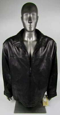BOSTON HARBOUR 2XL XXL Men's 100% Genuine Leather Black Jacket Coat Harbor- NWT1 - Image 1 of 4