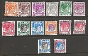 SINGAPORE (24-2490) KGV1 X 1950 SG17-28 GAMMA da 14 a $1 inc 40c SG26 MM/MH - Foto 1 di 1