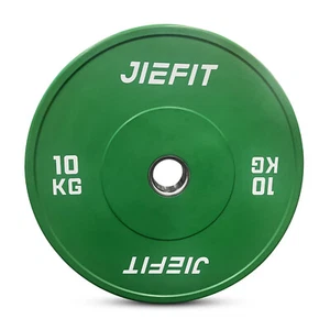 10KG Green Colour Rubber Olympic Bumper Weight Plates Gym Weightlifting Crossfit - Picture 1 of 8