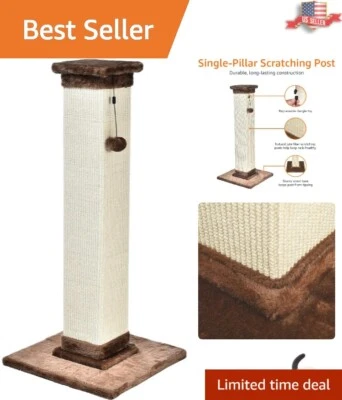 Poste rascador de fibra de yute premium para razas de gatos grandes - Juego interactivo Foto 1 de 4