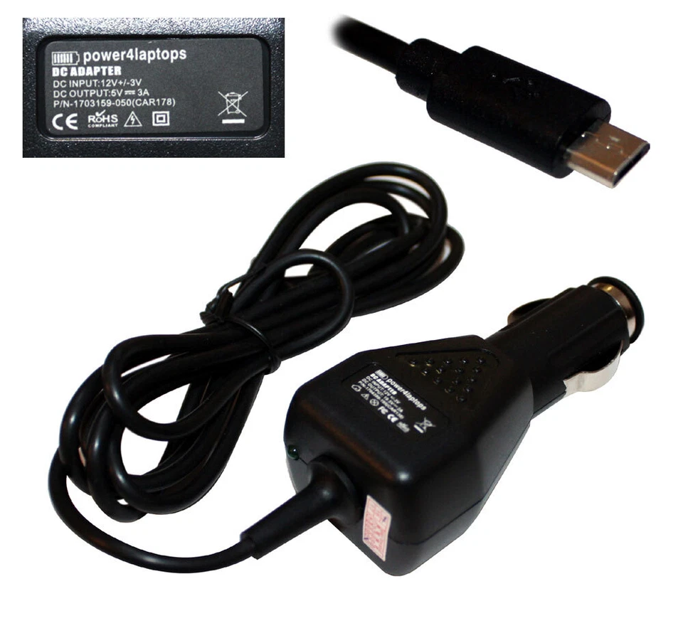 HP 10 Plus 2201na Compatible Tablet Power DC Adapter Car Charger - Image 1 of 1
