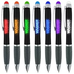 Personalized Light Up Illuminated Stylus Pen Colored Write Your Text/Logo QTY130 - Picture 1 of 2