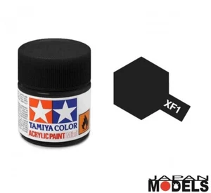 Acrylic Paint - Colore Acrilico Vernice 10ml XF-1 XF1 FLAT BLACK 81701 Tamiya - Imagen 1 de 1