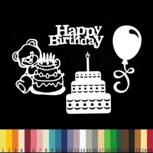 4 Découpes en papier _ OURSON GATEAU ANNIVERSAIRE BALLON _ Die cut scrap carteri - Bild 1 von 27