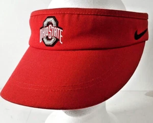 Nike Ohio State Buckeyes Dri-Fit Adjustable Visor - Red Swoosh Adjustable Strap - Picture 1 of 9