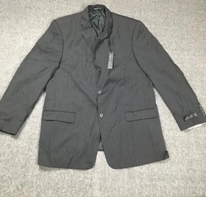 Perry Ellis Mens Coat 44 Wool Jacket Black Long Sport NWT - Picture 1 of 16