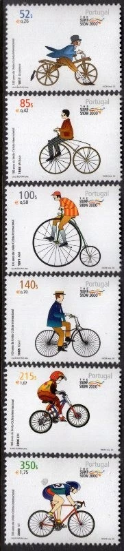 Portugal 2000 bicycle , sport , Cycling , Biking MNH set - face value 4,70 euro - Image 1 of 1