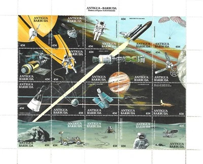 Antigua Scott 1313 VF MNH Miniature Sheet 1990 Space Achievements. - Image 1 of 4