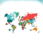 Colorful World Map Removable Wall Sticker for Adventurers and Travelers