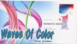 #4953 $1 Patriotic Wave Therome cachet First Day cover 25 made - Picture 1 of 1