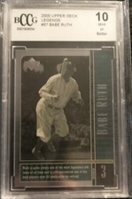2000 Upper Deck Legends Collection Babe Ruth #87 BCCG 10 MINT+