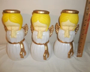 Vtg Lot Of 3 Blowmold Girl Angel Christmas 11" Tabletop Pan Asian Creations - Picture 1 of 13