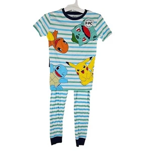 Pokemon 3 Piece Pajama Sleep Set NWT Size 10 Shorts Pikachu Squirtle Bulbasaur - Picture 1 of 7