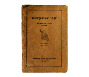 Original Chrysler "65" Instruction Book First Edition 1928 Owner's Manual - Picture 1 of 6