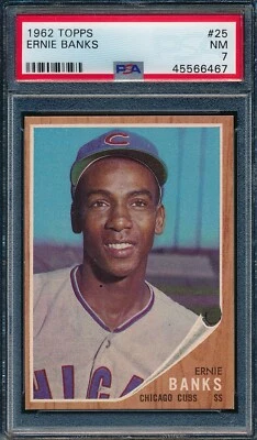 1962 Topps Set Break # 25 Ernie Banks PSA 7 *OBGcards* - Image 1 of 2