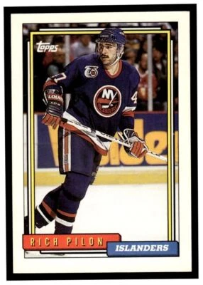 1992 Topps #492 Rich Pilon - New York Islanders - Image 1 of 2