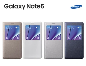 Genuine Samsung Galaxy Note 5 Slim S View Flip Cover Phone Case Skin Original - Picture 1 of 16