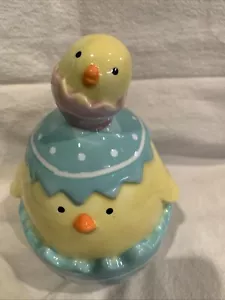 Easter Decor Ceramic Egg With Baby Chick - Picture 1 of 9
